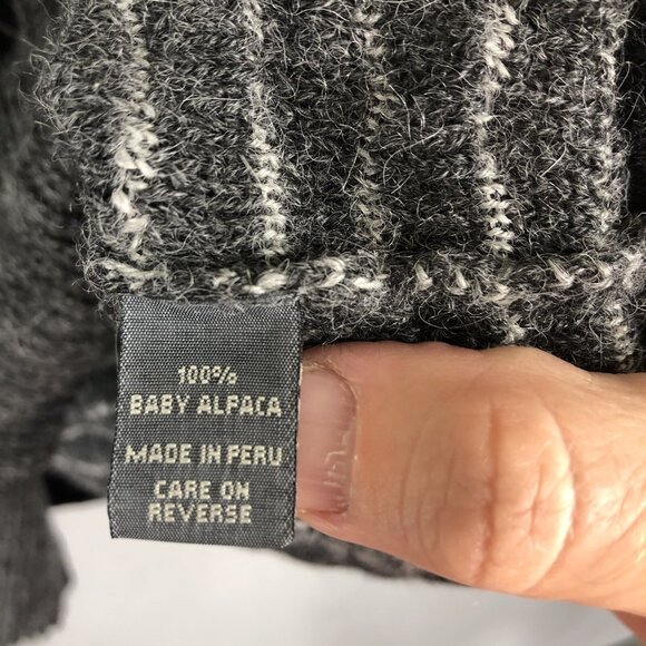 Classic Alpaca Sweater Womens Medium Gray SBaby Alpaca Big Collar Artsy NEW - Picture 7 of 16